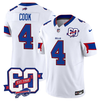 Men's Bills 60th Anniversary Patch Vapor Limited Jersey - All Stitched BUF_KDZ - KINDOZY