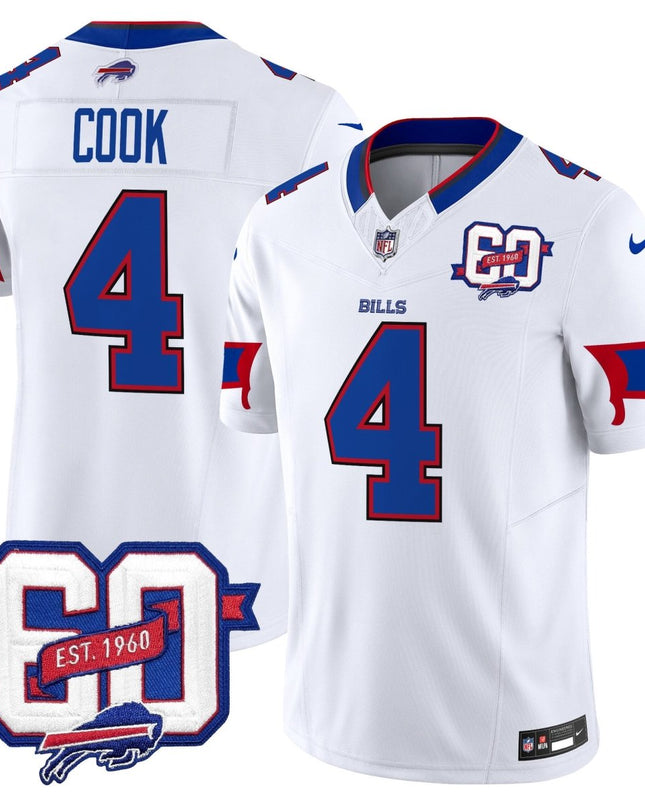 Men's Bills 60th Anniversary Patch Vapor Limited Jersey - All Stitched BUF_KDZ - KINDOZY