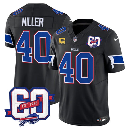 Men's Bills 60th Anniversary Patch Vapor Limited Jersey - All Stitched BUF_KDZ - KINDOZY