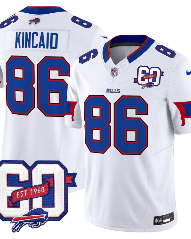 Men's Bills 60th Anniversary Patch Vapor Limited Jersey - All Stitched BUF_KDZ - KINDOZY