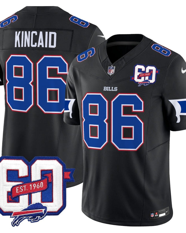 Men's Bills 60th Anniversary Patch Vapor Limited Jersey - All Stitched BUF_KDZ - KINDOZY