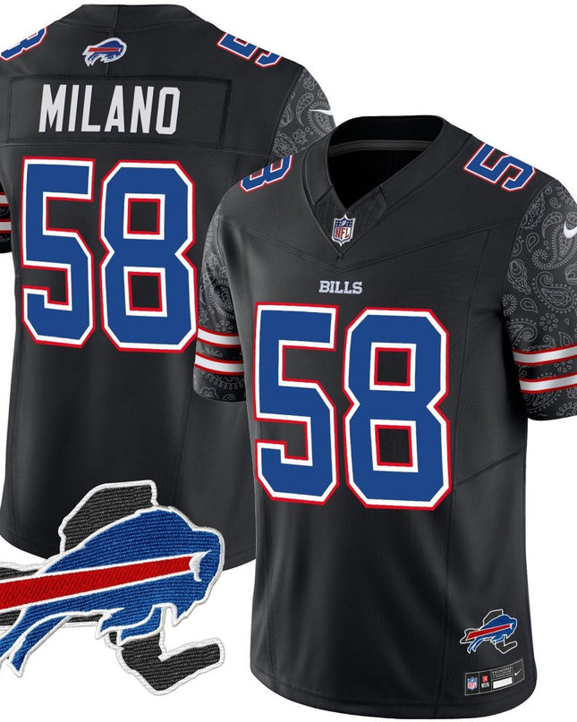 Men's Bills New York Patch Vapor Limited Jersey V2 - All Stitched BUF_KDZ - KINDOZY