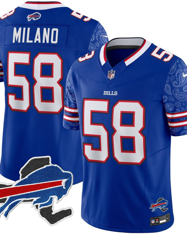 Men's Bills New York Patch Vapor Limited Jersey V2 - All Stitched BUF_KDZ - KINDOZY