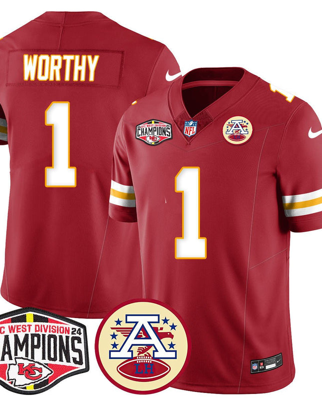 Men's Chiefs 2024 AFC West Champs Jersey - All Stitched KCCHI_KDZ - KINDOZY