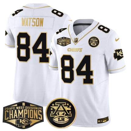 Men's Chiefs 2024 AFC West Division Champions Patch Gold Vapor Limited Jersey - All Stitched KCCHI_KDZ - KINDOZY