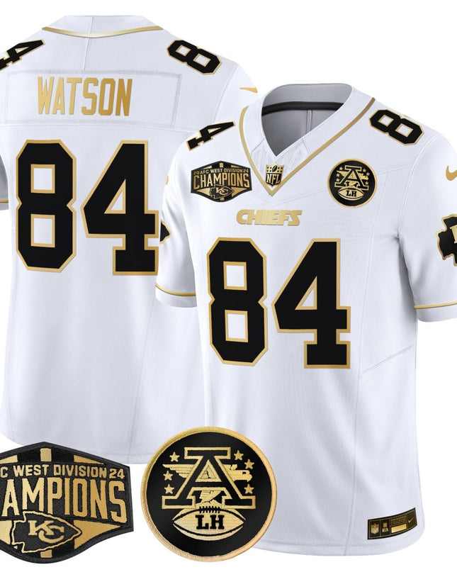 Men's Chiefs 2024 AFC West Division Champions Patch Gold Vapor Limited Jersey - All Stitched KCCHI_KDZ - KINDOZY