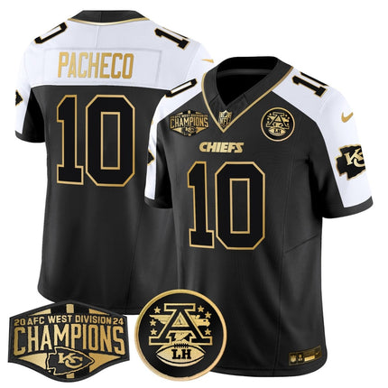 Men's Chiefs 2024 AFC West Division Champions Patch Gold Vapor Limited Jersey - All Stitched KCCHI_KDZ - KINDOZY