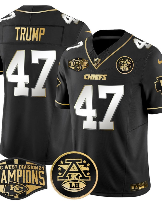 Men's Chiefs 2024 AFC West Division Champions Patch Gold Vapor Limited Jersey - All Stitched KCCHI_KDZ - KINDOZY