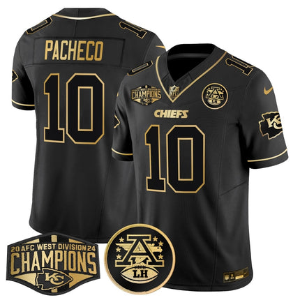 Men's Chiefs 2024 AFC West Division Champions Patch Gold Vapor Limited Jersey - All Stitched KCCHI_KDZ - KINDOZY