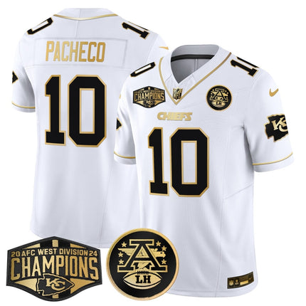 Men's Chiefs 2024 AFC West Division Champions Patch Gold Vapor Limited Jersey - All Stitched KCCHI_KDZ - KINDOZY
