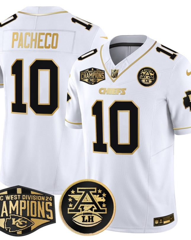 Men's Chiefs 2024 AFC West Division Champions Patch Gold Vapor Limited Jersey - All Stitched KCCHI_KDZ - KINDOZY