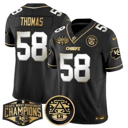 Men's Chiefs 2024 AFC West Division Champions Patch Gold Vapor Limited Jersey - All Stitched KCCHI_KDZ - KINDOZY
