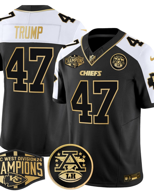 Men's Chiefs 2024 AFC West Division Champions Patch Gold Vapor Limited Jersey - All Stitched KCCHI_KDZ - KINDOZY