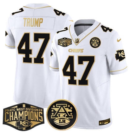 Men's Chiefs 2024 AFC West Division Champions Patch Gold Vapor Limited Jersey - All Stitched KCCHI_KDZ - KINDOZY