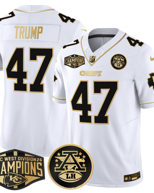 Men's Chiefs 2024 AFC West Division Champions Patch Gold Vapor Limited Jersey - All Stitched KCCHI_KDZ - KINDOZY