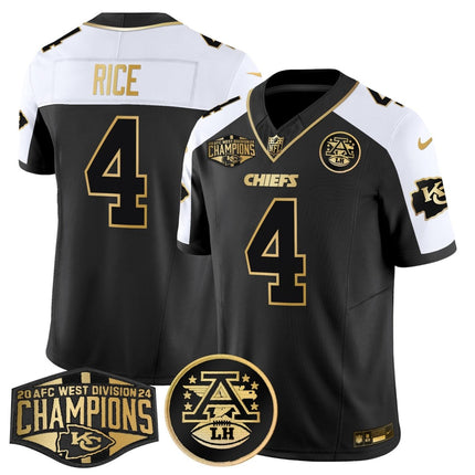 Men's Chiefs 2024 AFC West Division Champions Patch Gold Vapor Limited Jersey - All Stitched KCCHI_KDZ - KINDOZY