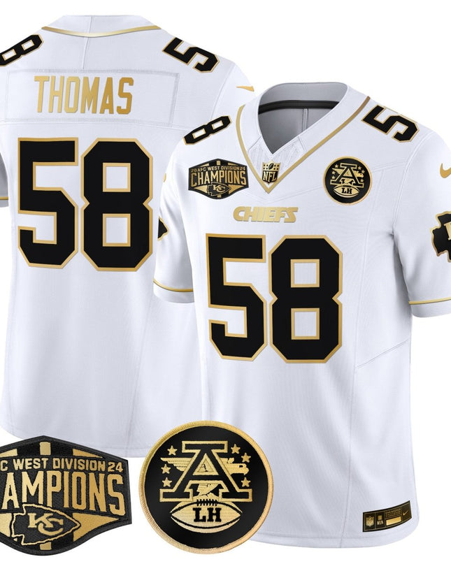 Men's Chiefs 2024 AFC West Division Champions Patch Gold Vapor Limited Jersey - All Stitched KCCHI_KDZ - KINDOZY