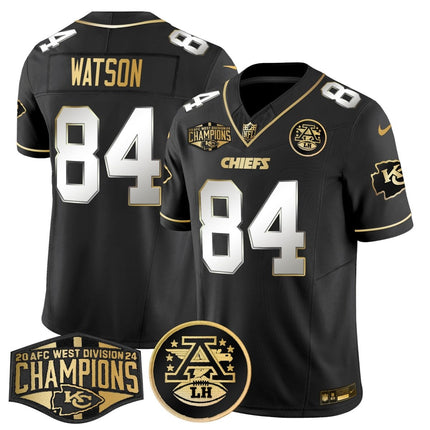 Men's Chiefs 2024 AFC West Division Champions Patch Gold Vapor Limited Jersey - All Stitched KCCHI_KDZ - KINDOZY