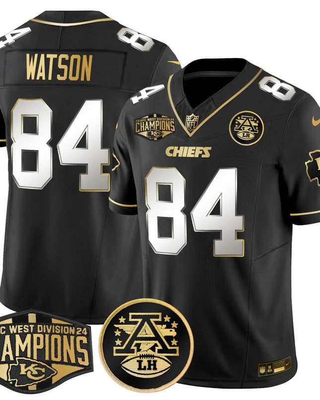 Men's Chiefs 2024 AFC West Division Champions Patch Gold Vapor Limited Jersey - All Stitched KCCHI_KDZ - KINDOZY