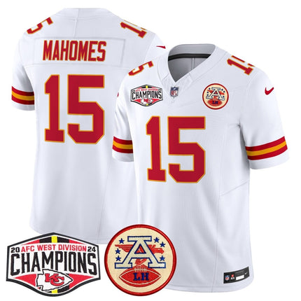 Men's Chiefs 2024 AFC West Division Champions Patch Vapor Limited Jersey - All Stitched KCCHI_KDZ - KINDOZY