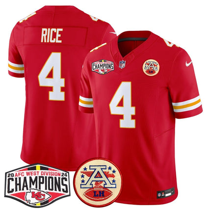 Men's Chiefs 2024 AFC West Division Champions Patch Vapor Limited Jersey - All Stitched KCCHI_KDZ - KINDOZY