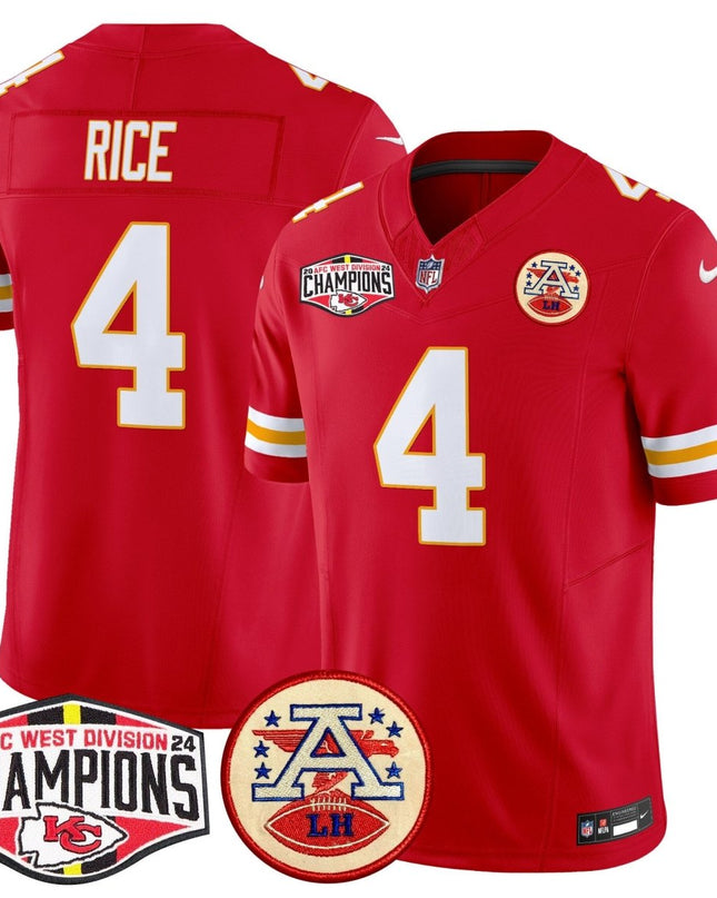 Men's Chiefs 2024 AFC West Division Champions Patch Vapor Limited Jersey - All Stitched KCCHI_KDZ - KINDOZY