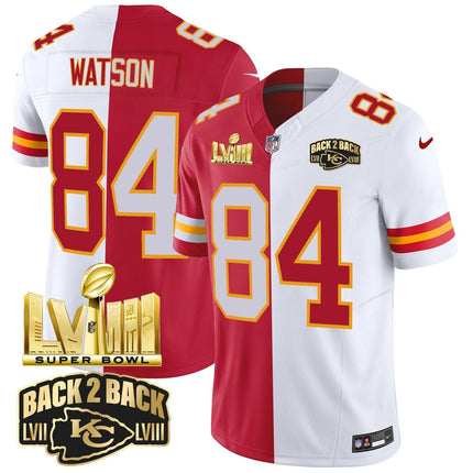 Men's Chiefs Super Bowl LVIII & Back 2 Back Gold Patch Vapor Jersey V2 - All Stitched KCCHI_KDZ - KINDOZY