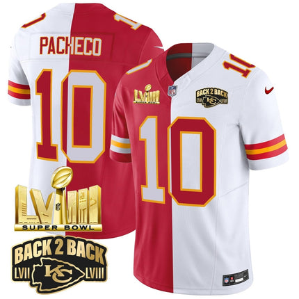 Men's Chiefs Super Bowl LVIII & Back 2 Back Gold Patch Vapor Jersey V2 - All Stitched KCCHI_KDZ - KINDOZY