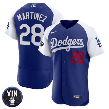 Men's Dodgers Vin Scully Patch Flex Base Jersey - All Stitched - KINDOZY