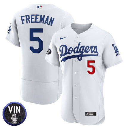 Men's Dodgers Vin Scully Patch Flex Base Jersey - All Stitched - KINDOZY