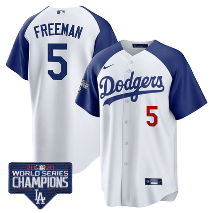 Men's Dodgers World Series Champions Patch Cool Base Jersey - All Stitched - KINDOZY