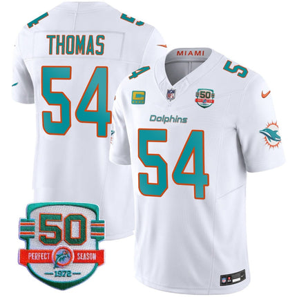 Men's Dolphins 50th 1972 Perfect Season Patch Vapor Jersey - All Stitched MIA_KDZ - KINDOZY