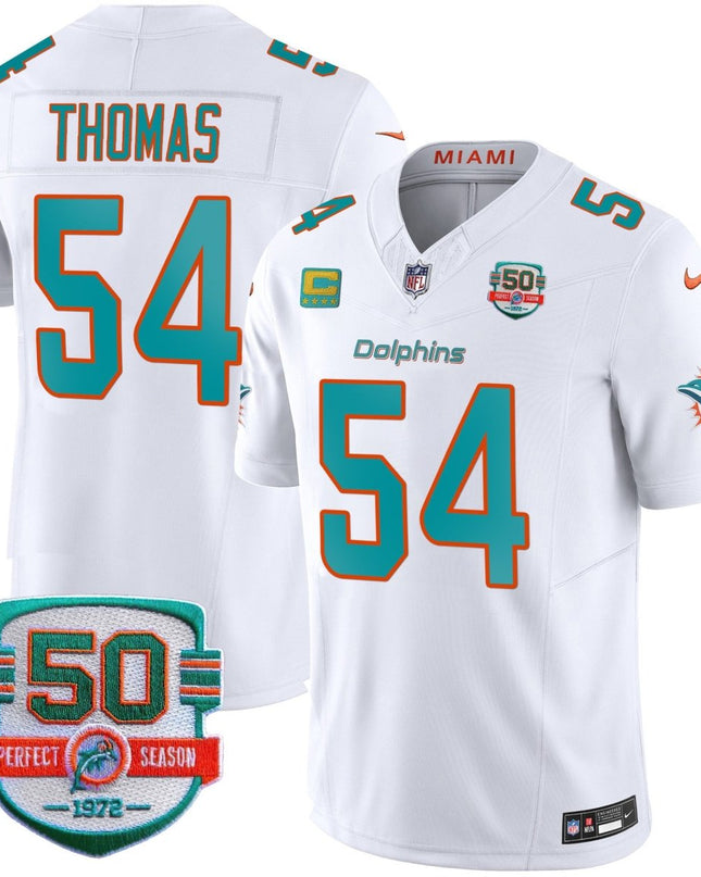 Men's Dolphins 50th 1972 Perfect Season Patch Vapor Jersey - All Stitched MIA_KDZ - KINDOZY