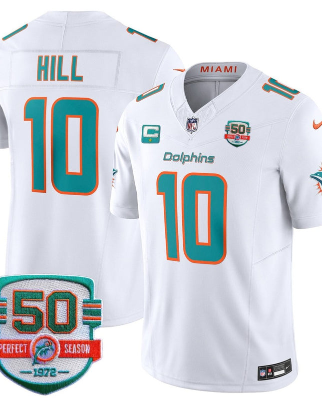 Men's Dolphins 50th 1972 Perfect Season Patch Vapor Jersey - All Stitched MIA_KDZ - KINDOZY