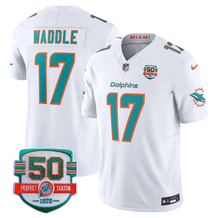 Men's Dolphins 50th 1972 Perfect Season Patch Vapor Jersey - All Stitched MIA_KDZ - KINDOZY