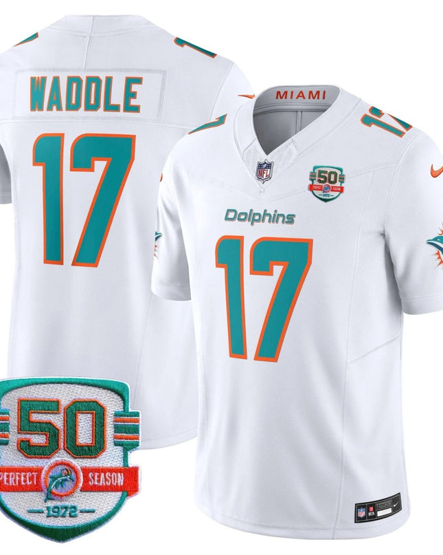 Men's Dolphins 50th 1972 Perfect Season Patch Vapor Jersey - All Stitched MIA_KDZ - KINDOZY