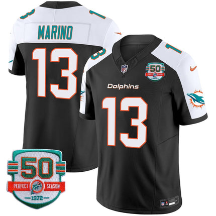 Men's Dolphins 50th 1972 Perfect Season Patch Vapor Jersey - All Stitched MIA_KDZ - KINDOZY