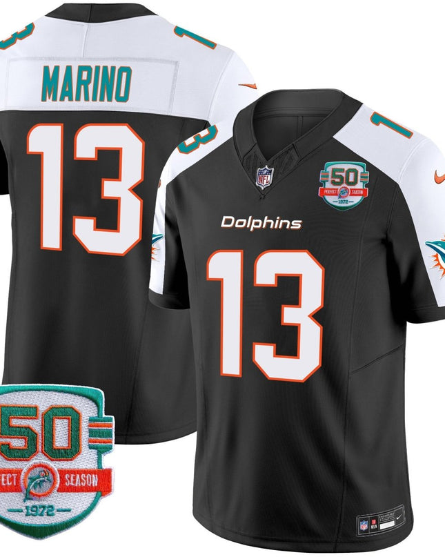 Men's Dolphins 50th 1972 Perfect Season Patch Vapor Jersey - All Stitched MIA_KDZ - KINDOZY