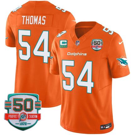 Men's Dolphins 50th 1972 Perfect Season Patch Vapor Jersey - All Stitched MIA_KDZ - KINDOZY