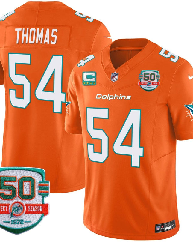 Men's Dolphins 50th 1972 Perfect Season Patch Vapor Jersey - All Stitched MIA_KDZ - KINDOZY