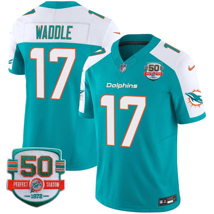 Men's Dolphins 50th 1972 Perfect Season Patch Vapor Jersey - All Stitched MIA_KDZ - KINDOZY