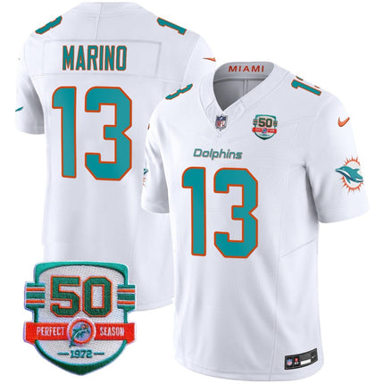Men's Dolphins 50th 1972 Perfect Season Patch Vapor Jersey - All Stitched MIA_KDZ - KINDOZY