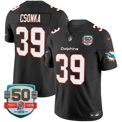 Men's Dolphins 50th 1972 Perfect Season Patch Vapor Jersey - All Stitched MIA_KDZ - KINDOZY
