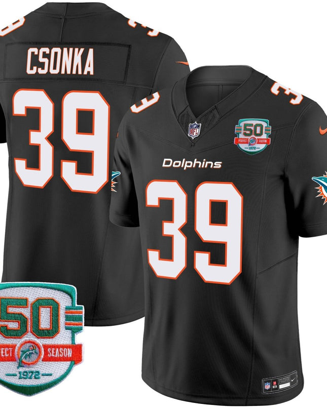 Men's Dolphins 50th 1972 Perfect Season Patch Vapor Jersey - All Stitched MIA_KDZ - KINDOZY