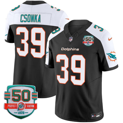 Men's Dolphins 50th 1972 Perfect Season Patch Vapor Jersey - All Stitched MIA_KDZ - KINDOZY