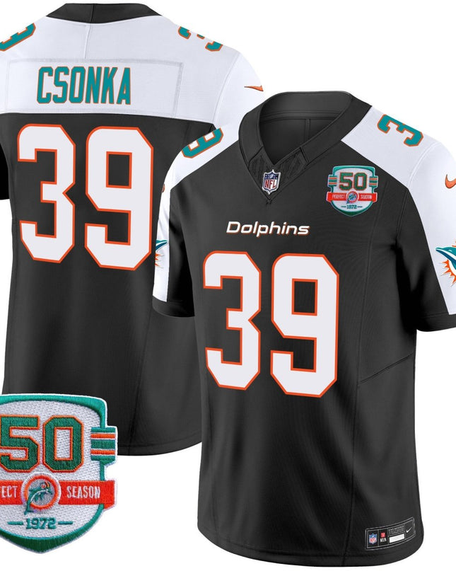 Men's Dolphins 50th 1972 Perfect Season Patch Vapor Jersey - All Stitched MIA_KDZ - KINDOZY