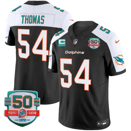 Men's Dolphins 50th 1972 Perfect Season Patch Vapor Jersey - All Stitched MIA_KDZ - KINDOZY