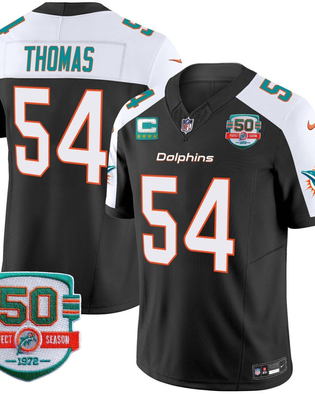 Men's Dolphins 50th 1972 Perfect Season Patch Vapor Jersey - All Stitched MIA_KDZ - KINDOZY