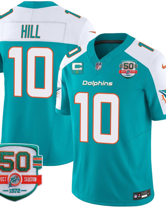 Men's Dolphins 50th 1972 Perfect Season Patch Vapor Jersey - All Stitched MIA_KDZ - KINDOZY