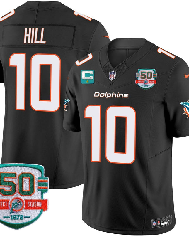 Men's Dolphins 50th 1972 Perfect Season Patch Vapor Jersey - All Stitched MIA_KDZ - KINDOZY